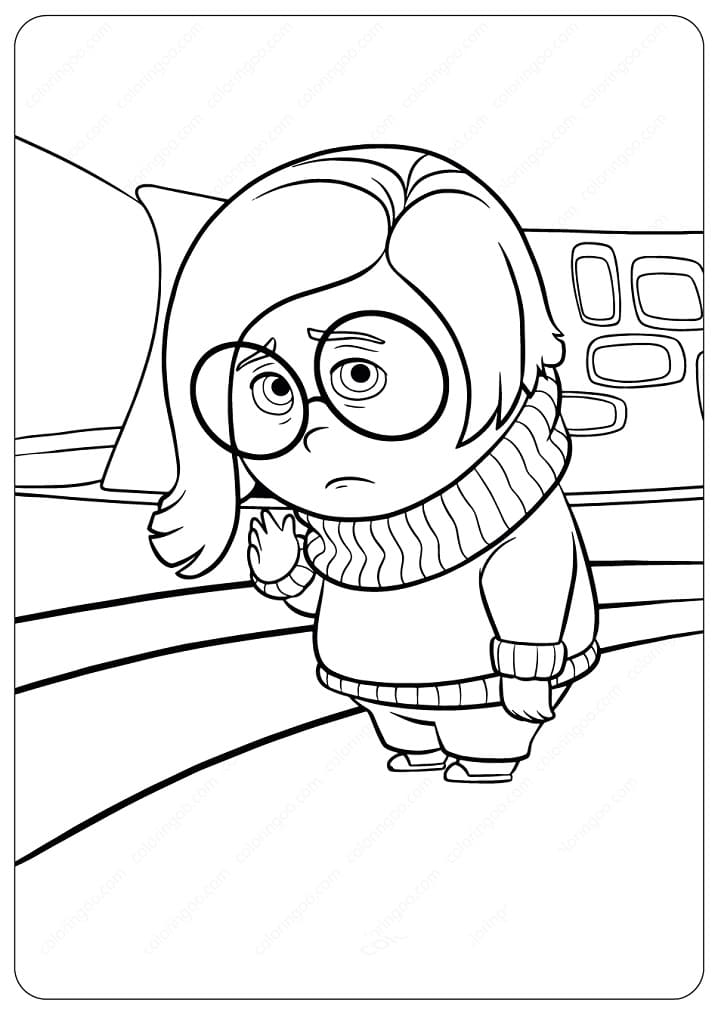 Sadness Inside Out 1 Coloring Page - Free Printable Coloring Pages for Kids