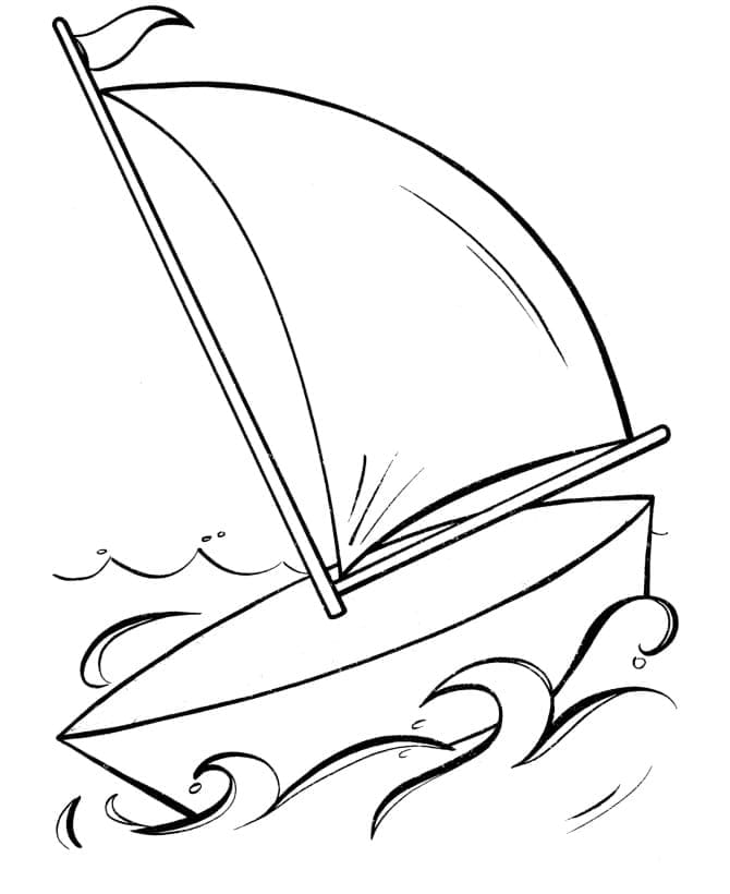 coloring page of a sailboat