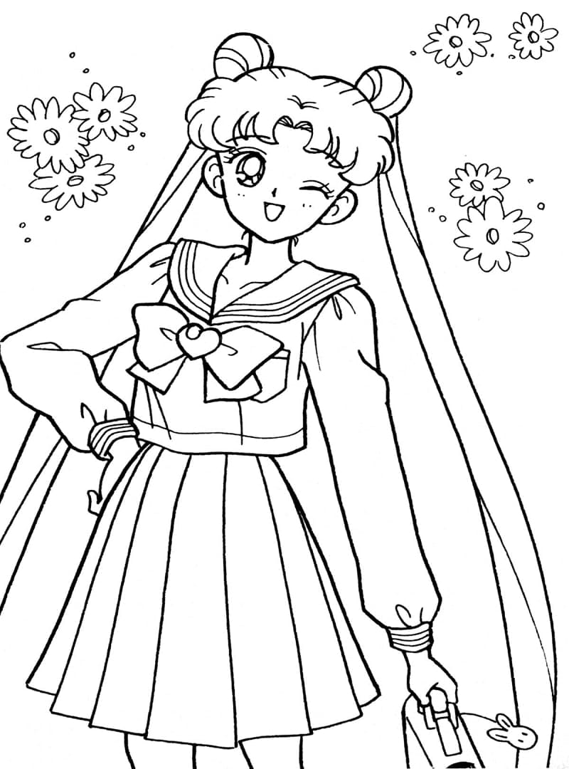 Sailor Moon Smiling Coloring Page Free Printable Coloring Pages For Kids