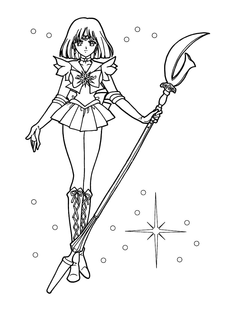 Sailor Saturn from Sailor Moon Coloring Page   Free Printable ...