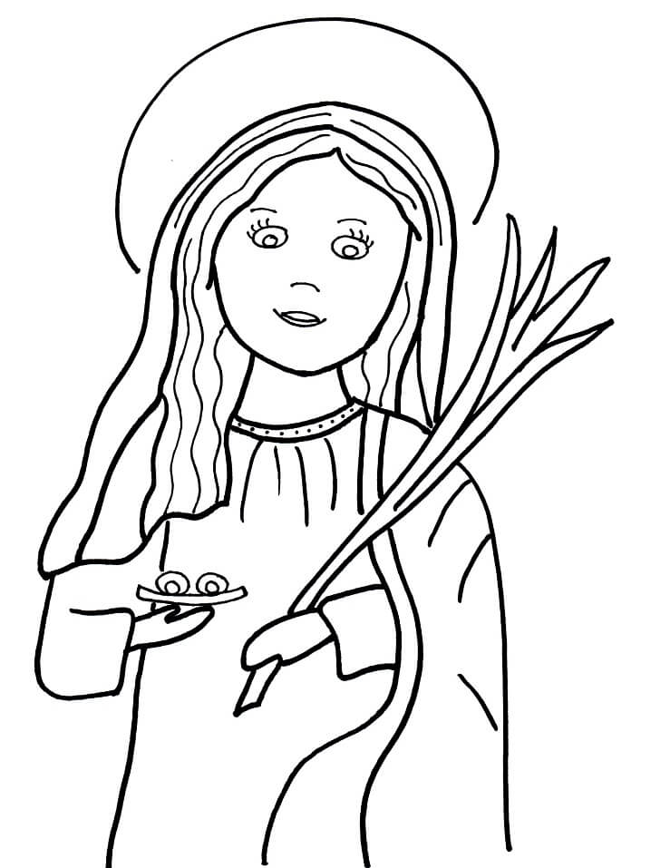 557 Simple St Lucy Coloring Page with Printable