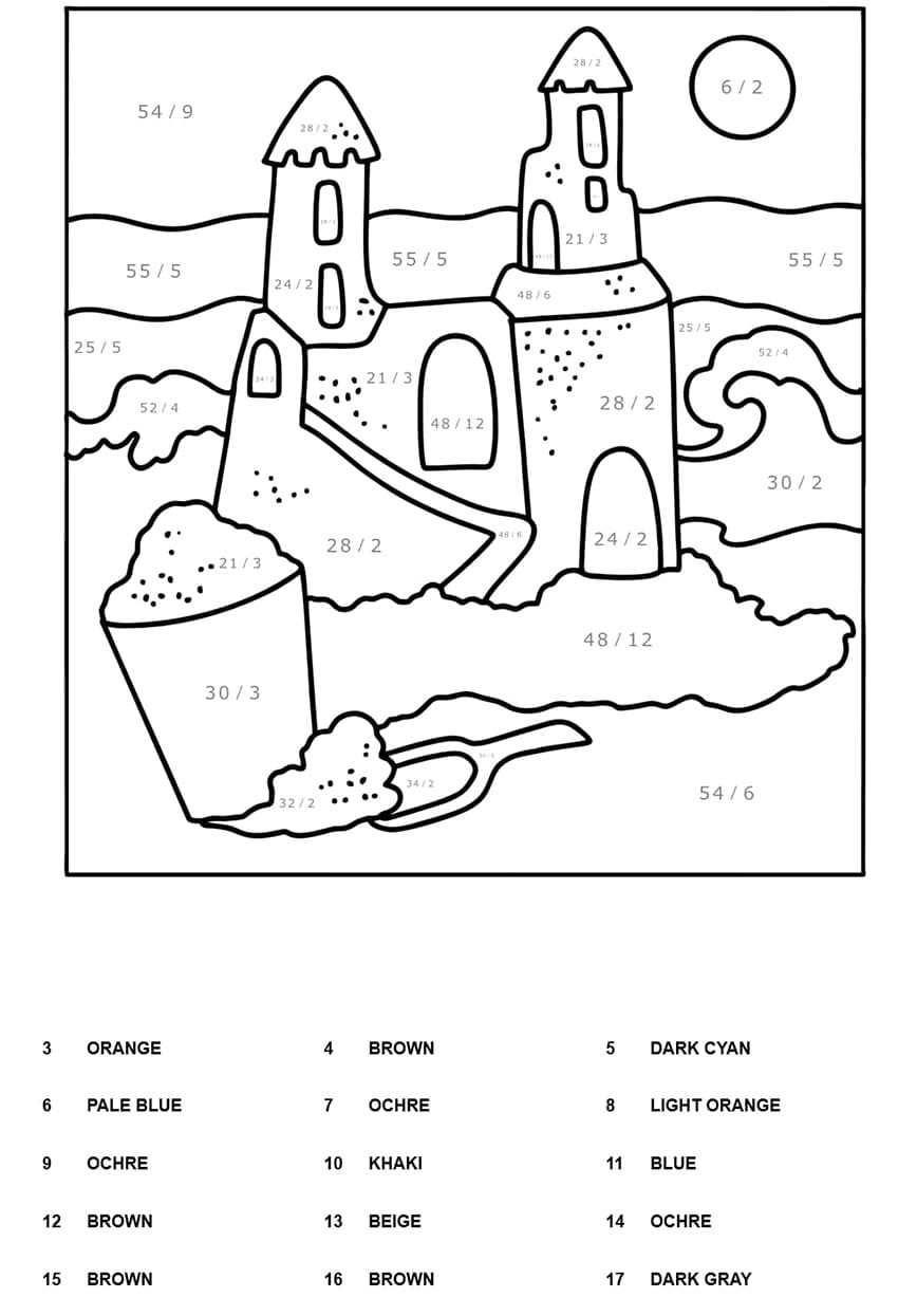 Division Color By Number Free Printable Coloring Pages For Kids