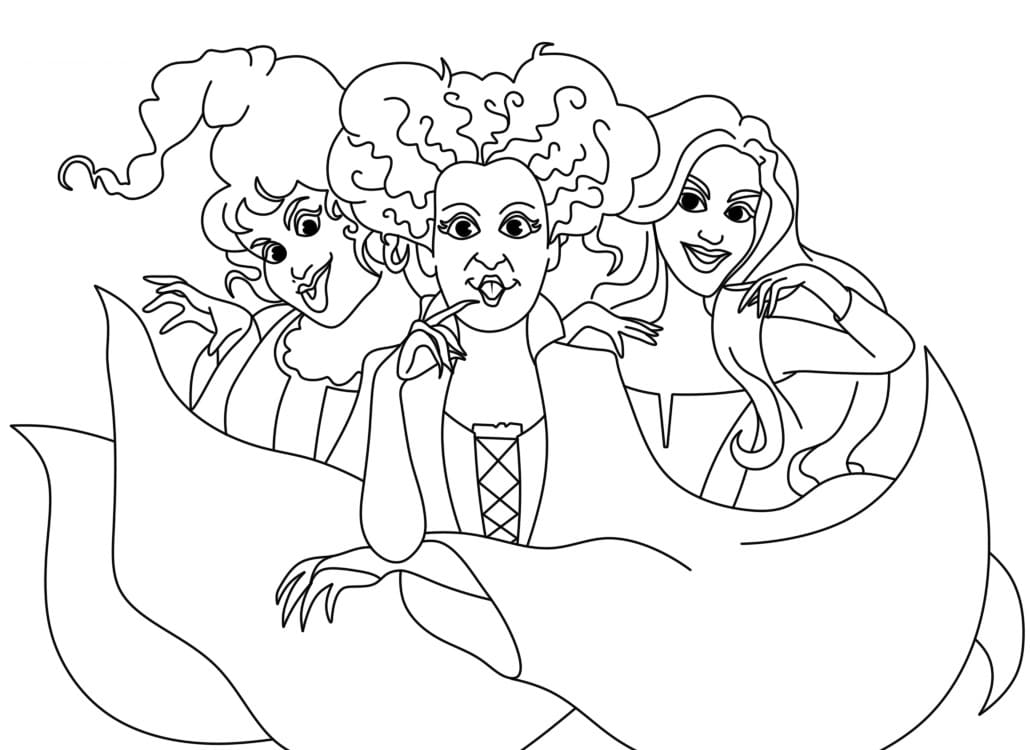 Hocus Pocus Cauldron Coloring Page - Free Printable Coloring Pages for Kids