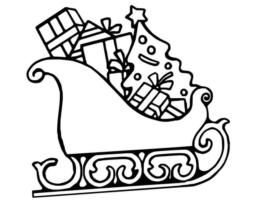 Free Printable Santa Sleigh Coloring Pages