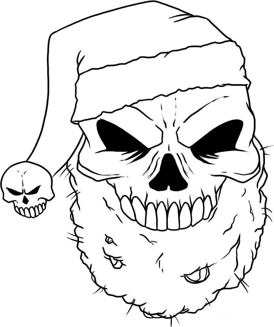 evil skull coloring pages