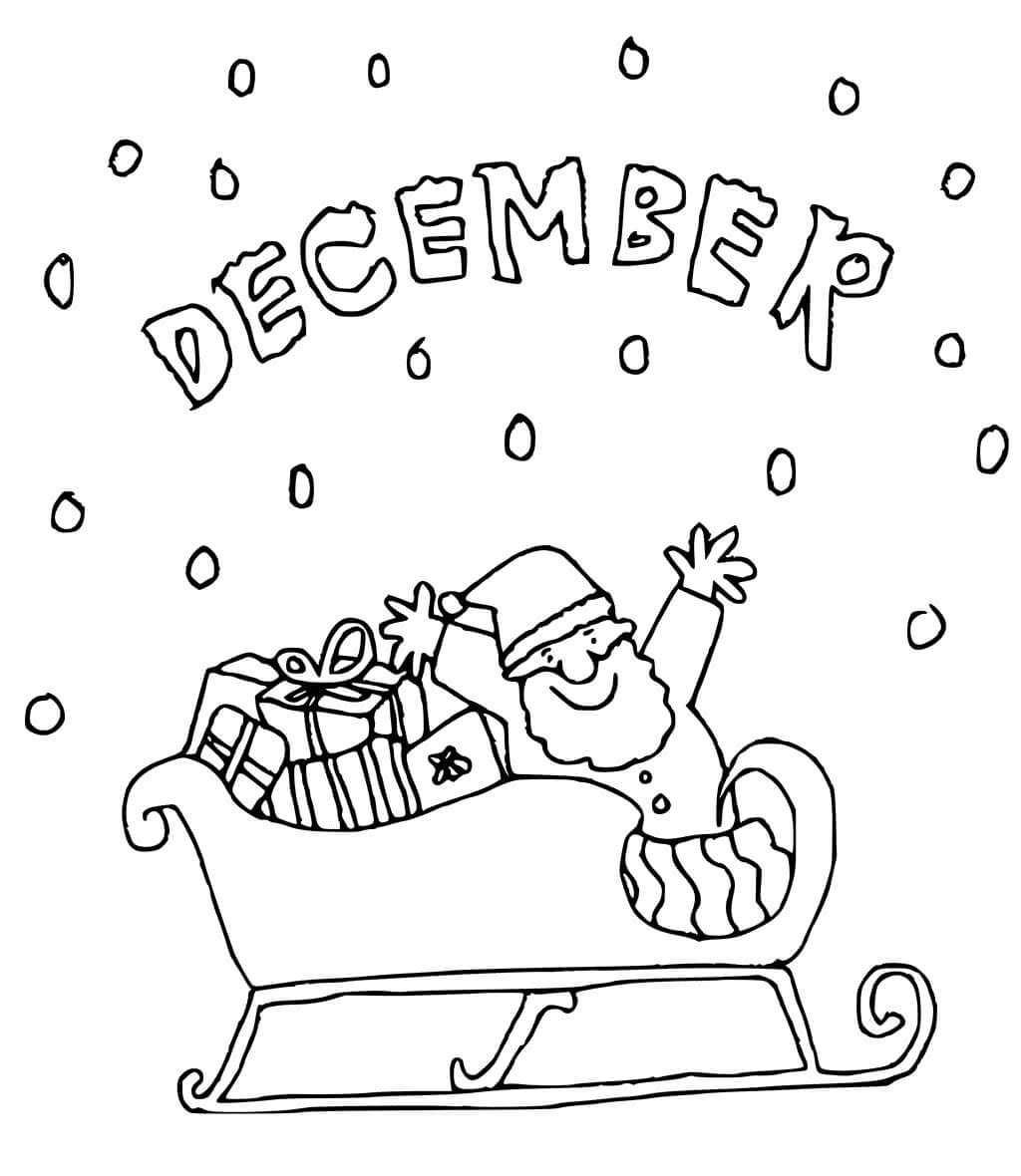 Santa And December Coloring Page Free Printable Coloring Pages For Kids