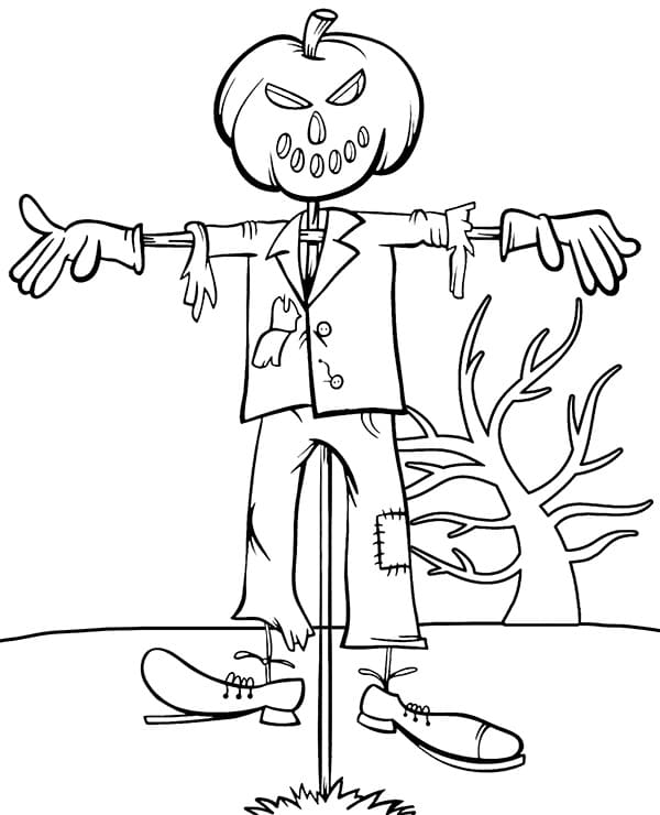 Scarecrow with Pumpkin Head