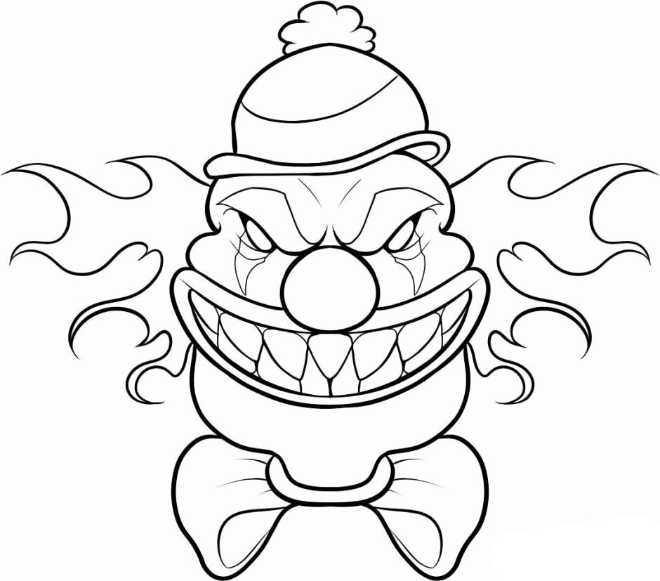 Scary Cartoon Coloring Page - Free Printable Coloring Pages for Kids