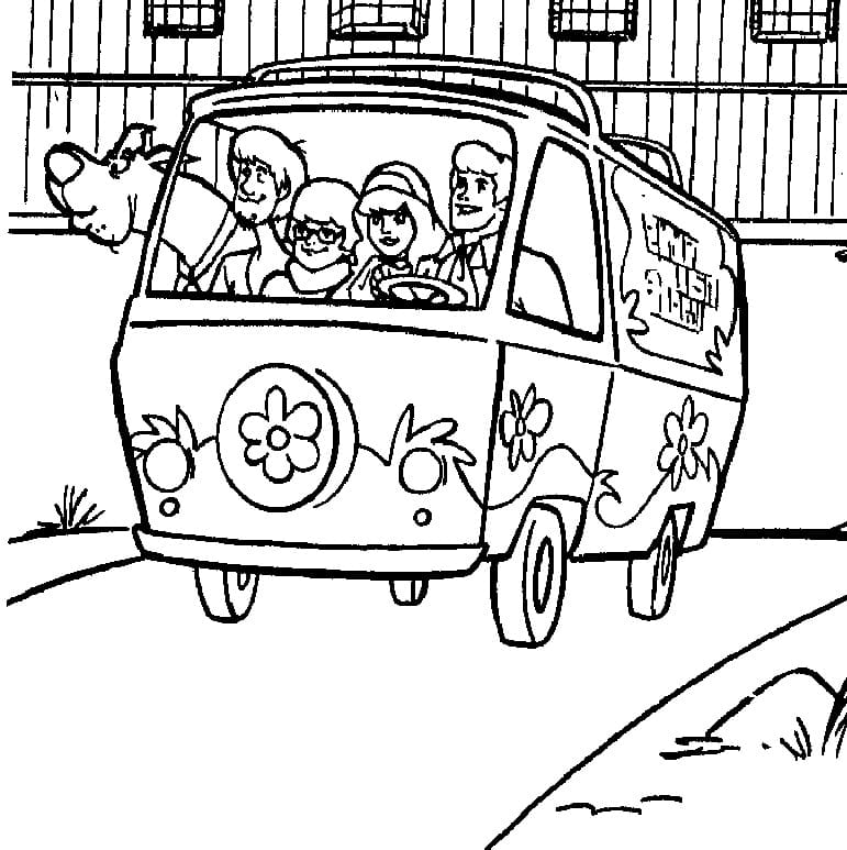 scooby doo coloring pages mystery machine