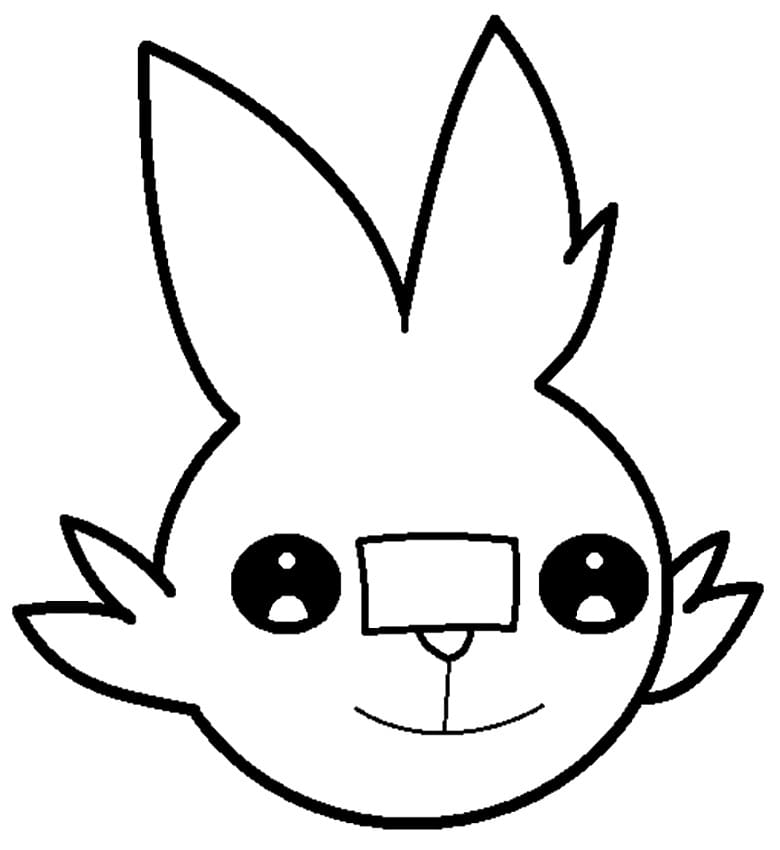 Happy Scorbunny Pokemon Coloring Page - Free Printable Coloring Pages