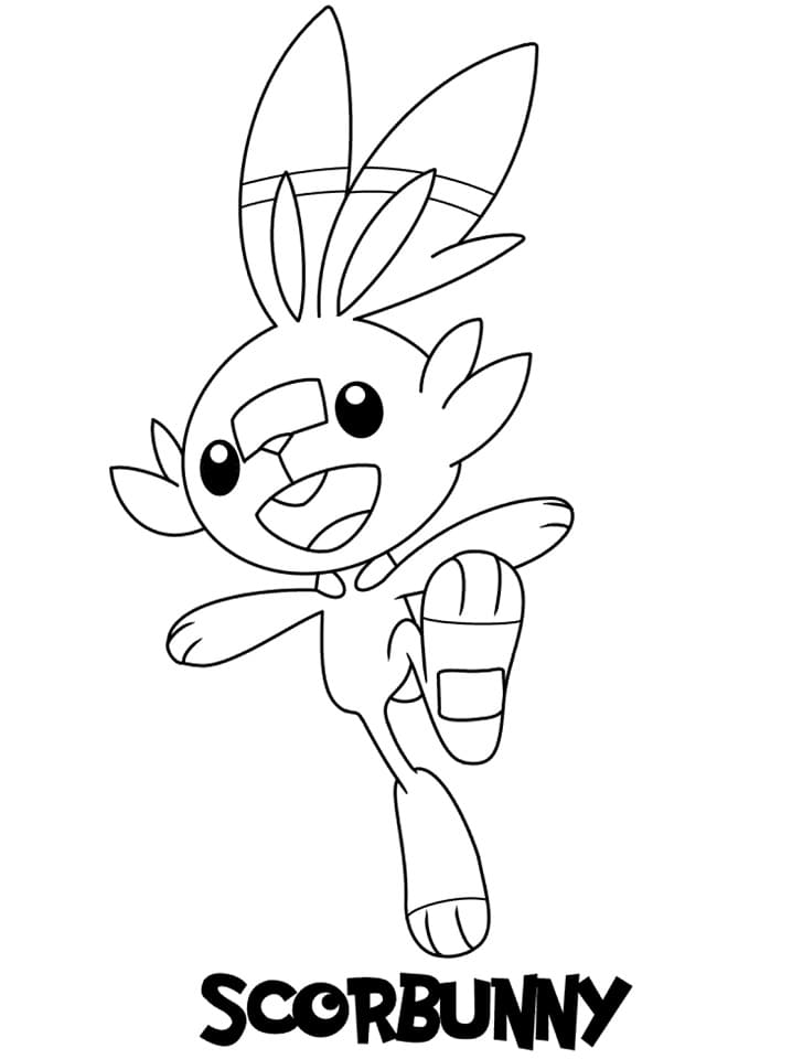 scorbunny pokemon coloring page free printable coloring pages for kids