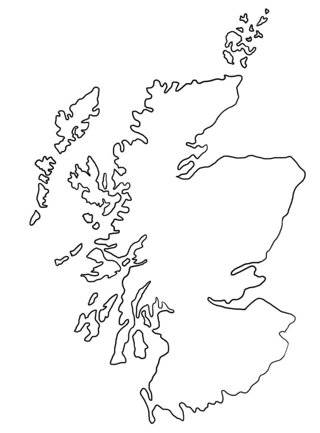 Scotland Map 1 Coloring Page - Free Printable Coloring Pages for Kids