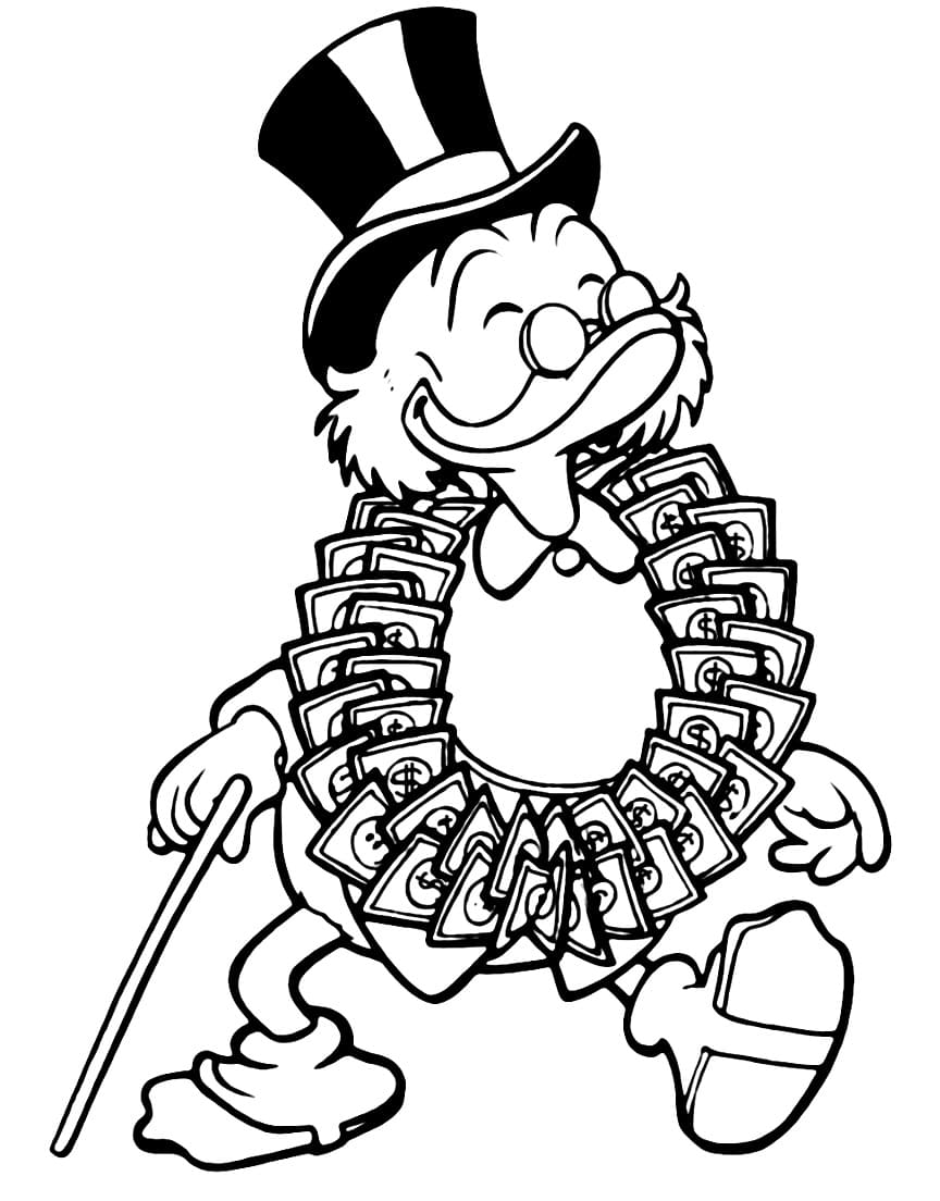 Scrooge McDuck with His Money