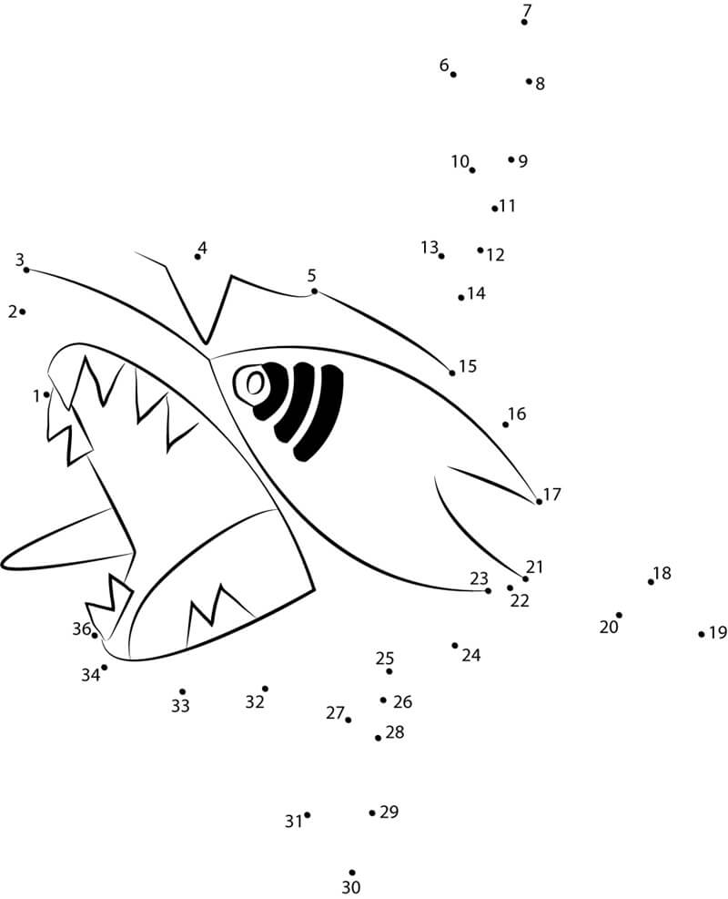 Sharpedo Pokemon Dot To Dot Coloring Page Free Printable Coloring Pages For Kids