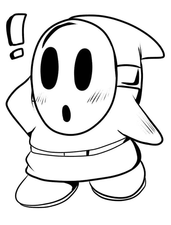 Shy Guy Mario 1 Coloring Page - Free Printable Coloring Pages for Kids