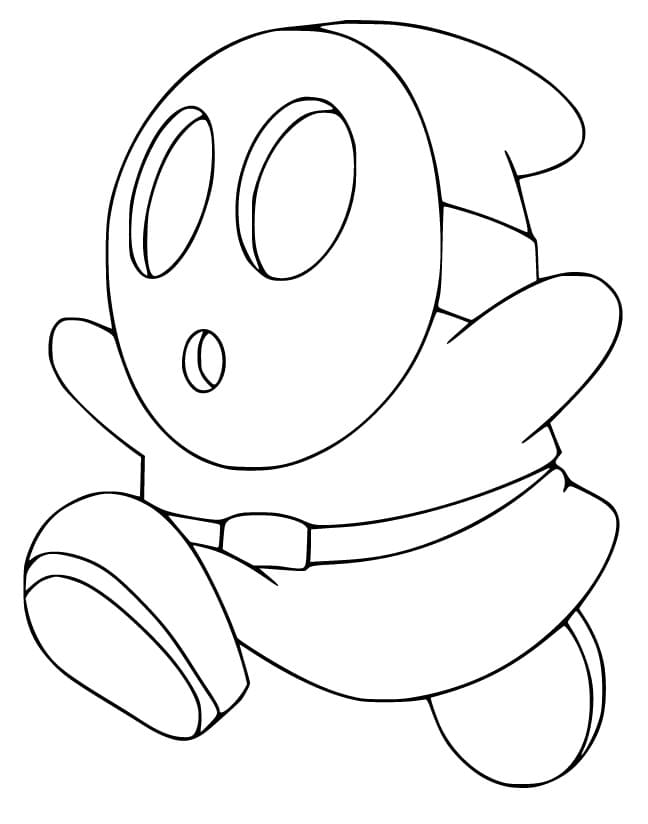 Cute Shy Guy Coloring Page - Free Printable Coloring Pages for Kids