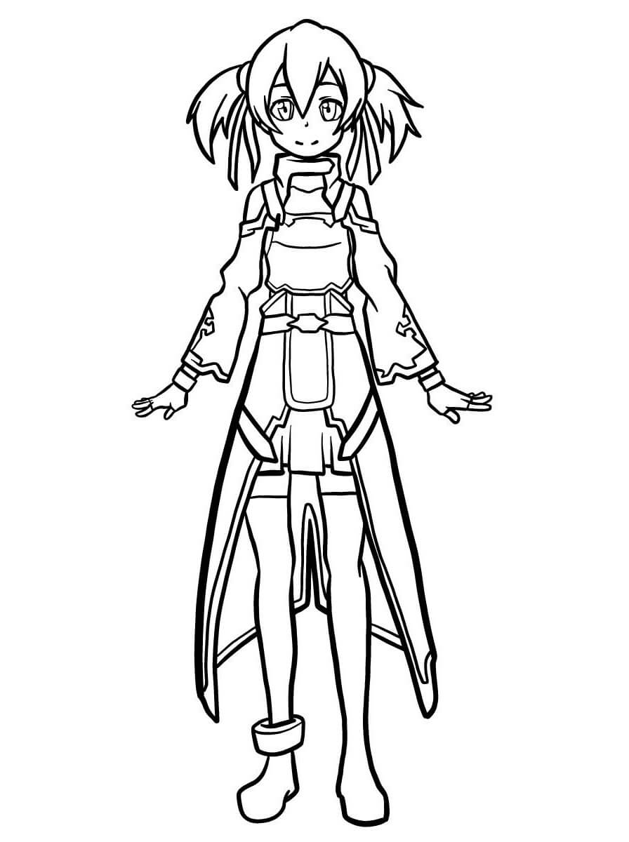 Silica Sword Art Online Coloring Page Free Printable Coloring Pages For Kids