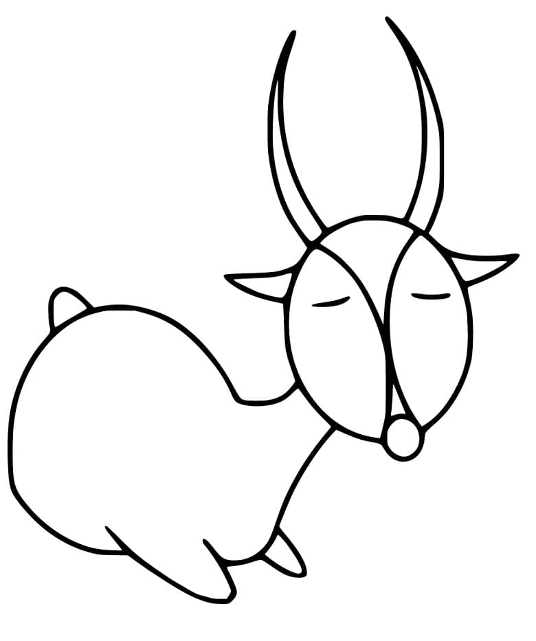 Simple Antelope Coloring Page - Free Printable Coloring Pages for Kids