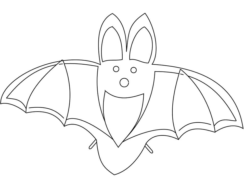 Simple Bat Coloring Page - Free Printable Coloring Pages for Kids