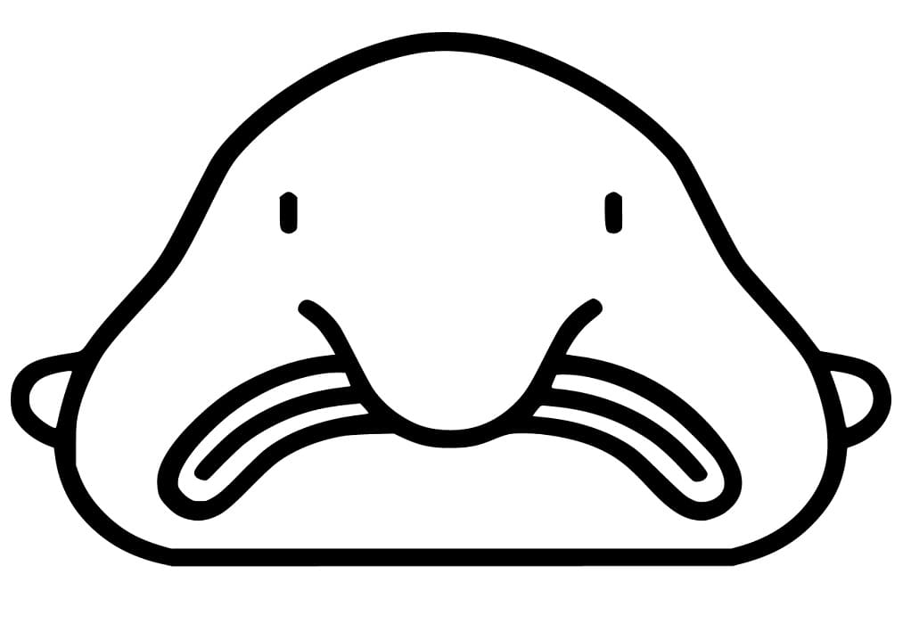 Simple Blobfish Coloring Page - Free Printable Coloring Pages for Kids