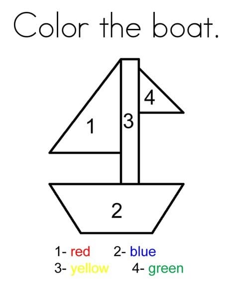 Simple Boat Color by Number