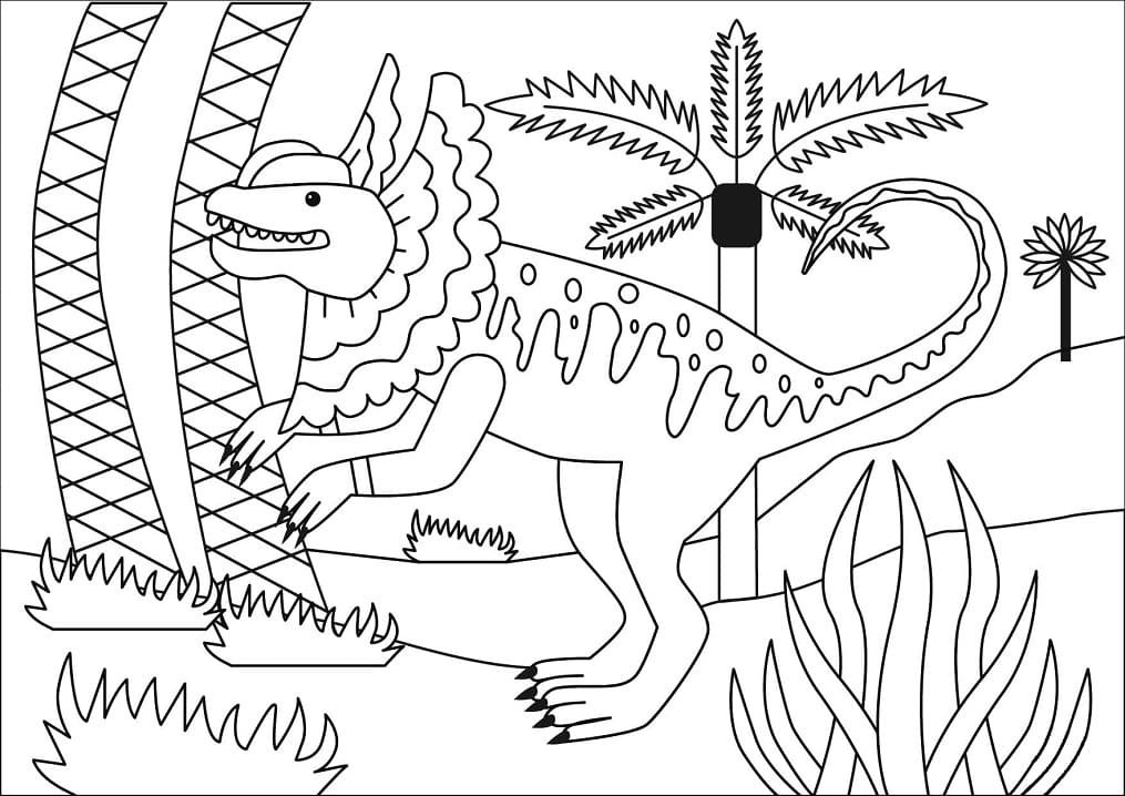 Free Dilophosaurus Coloring Page  Free Printable Coloring Pages for Kids