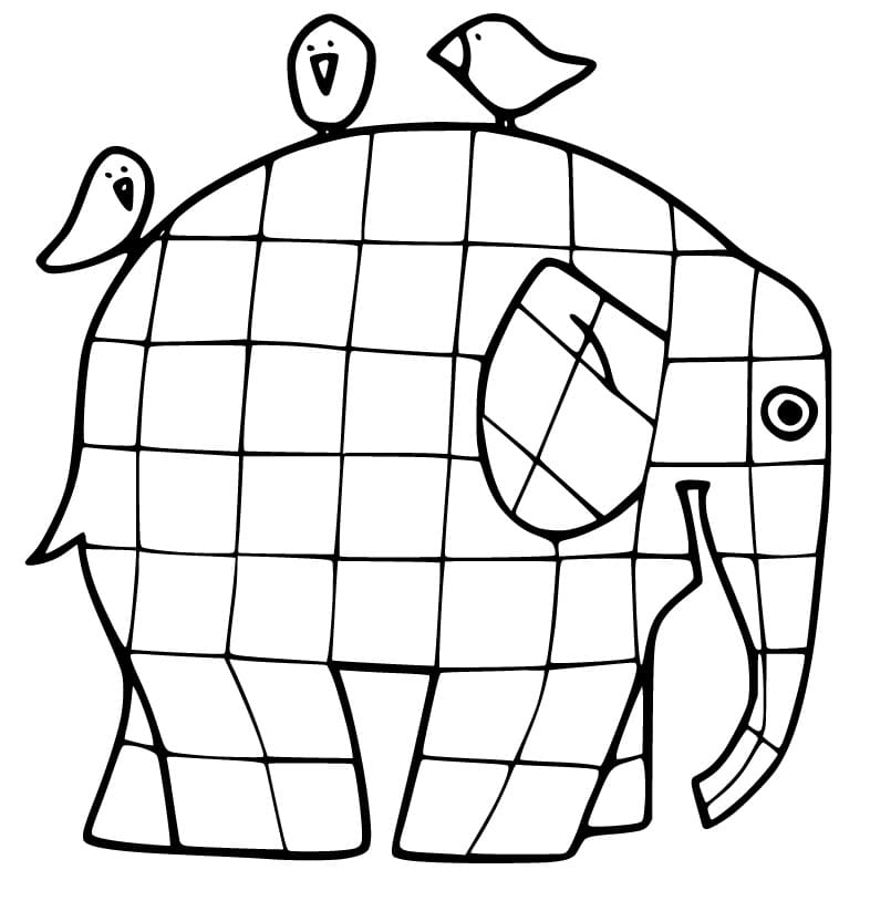 outline of elmer the elephant