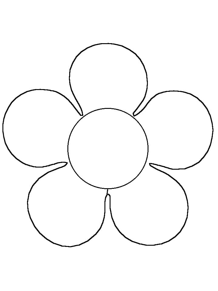 Very Simple Flower Shape Coloring Page - Free Printable Coloring Pages