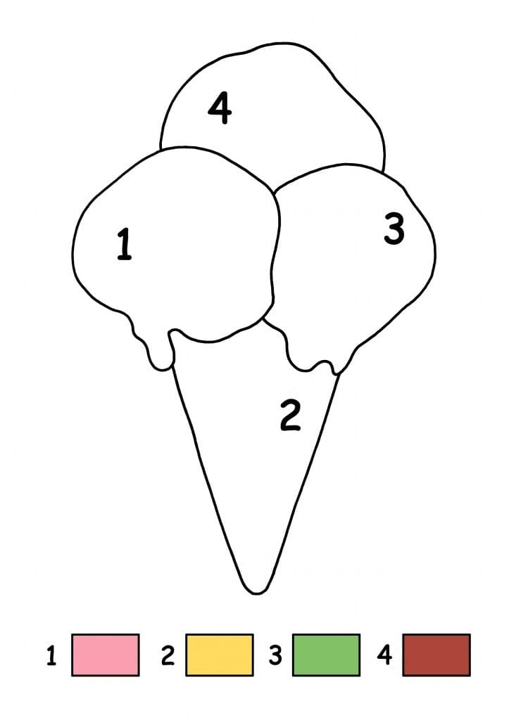 Simple Ice Cream Color by Number