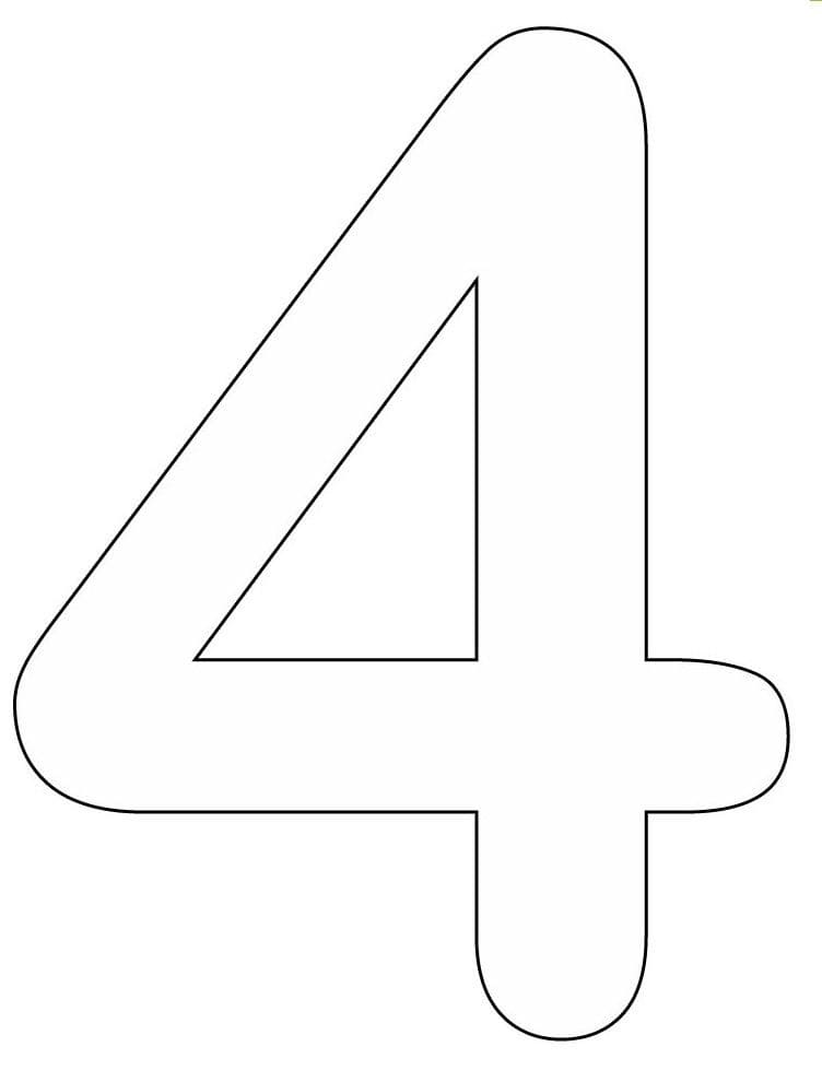Number 4 Outline Printable Prntbl concejomunicipaldechinu gov co
