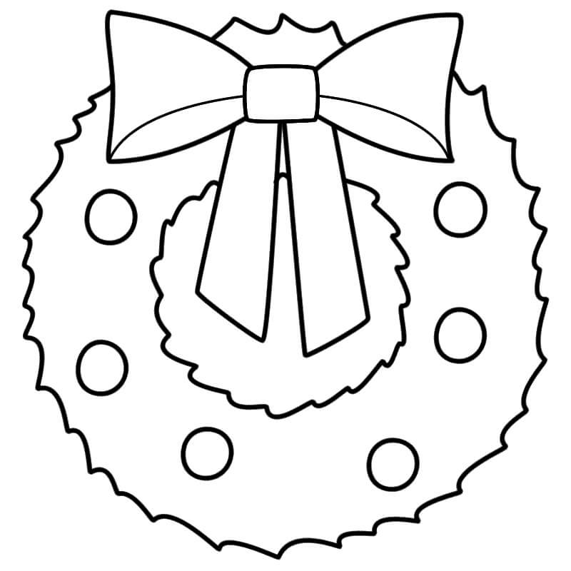Simple Wreath Coloring Page - Free Printable Coloring Pages for Kids
