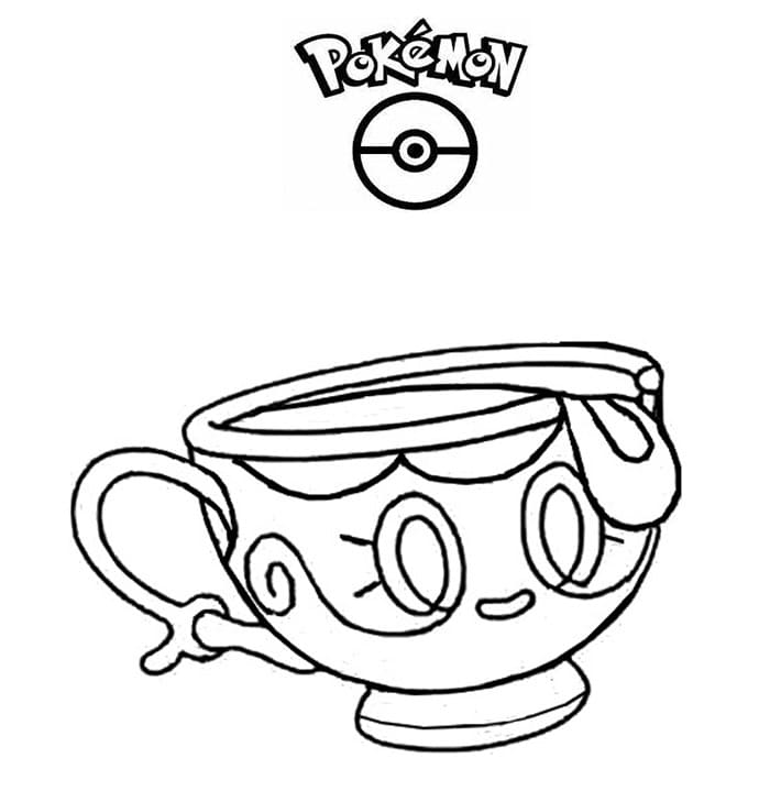 sinistea coloring page transparent png pokemon