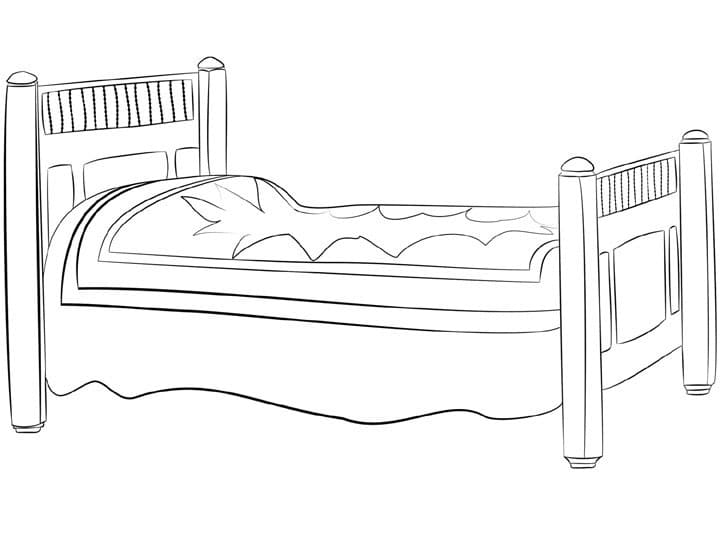 Sleeping Bed Coloring Page - Free Printable Coloring Pages for Kids