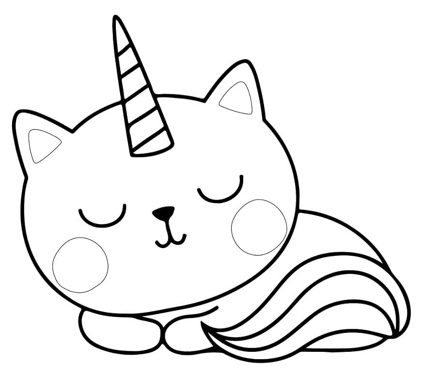 kids coloring pages sleeping cat