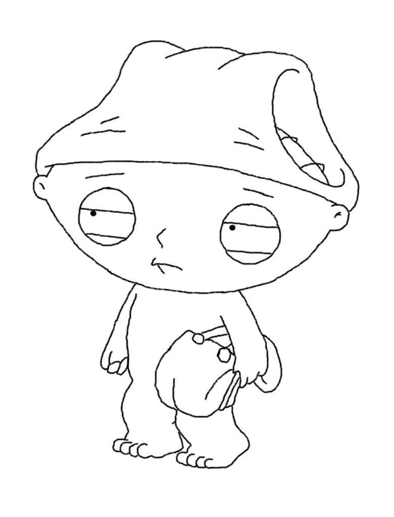 Sleepy Stewie Coloring Page - Free Printable Coloring Pages for Kids