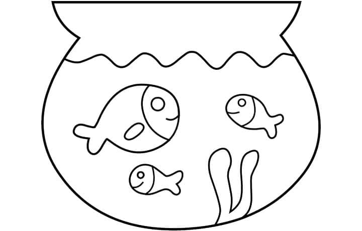 fish bowl color page