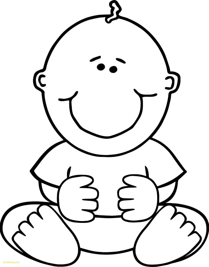 Smiling Baby Coloring Page - Free Printable Coloring Pages for Kids