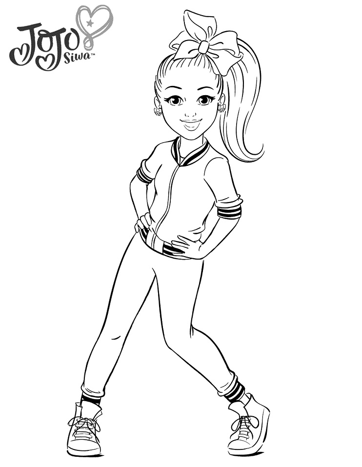 Smiling Jojo Siwa Coloring Page Free Printable Coloring Pages for Kids