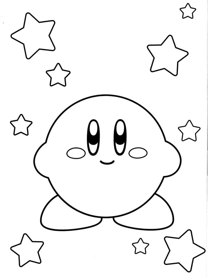 Smiling Kirby Coloring Page - Free Printable Coloring Pages for Kids