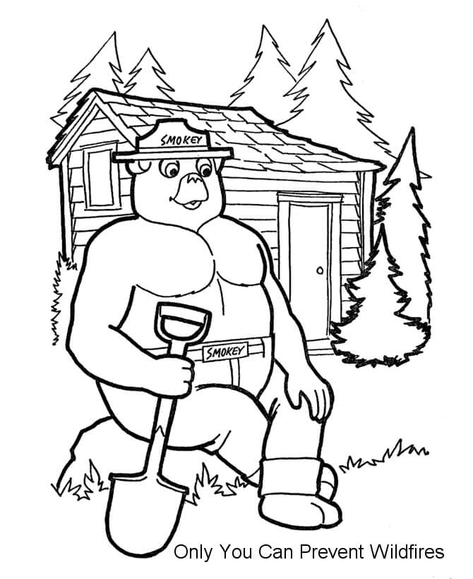 Smokey Bear and Friends Coloring Page - Free Printable Coloring Pages