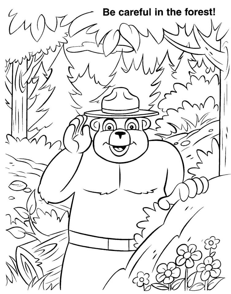 Smokey Bear in the Forest