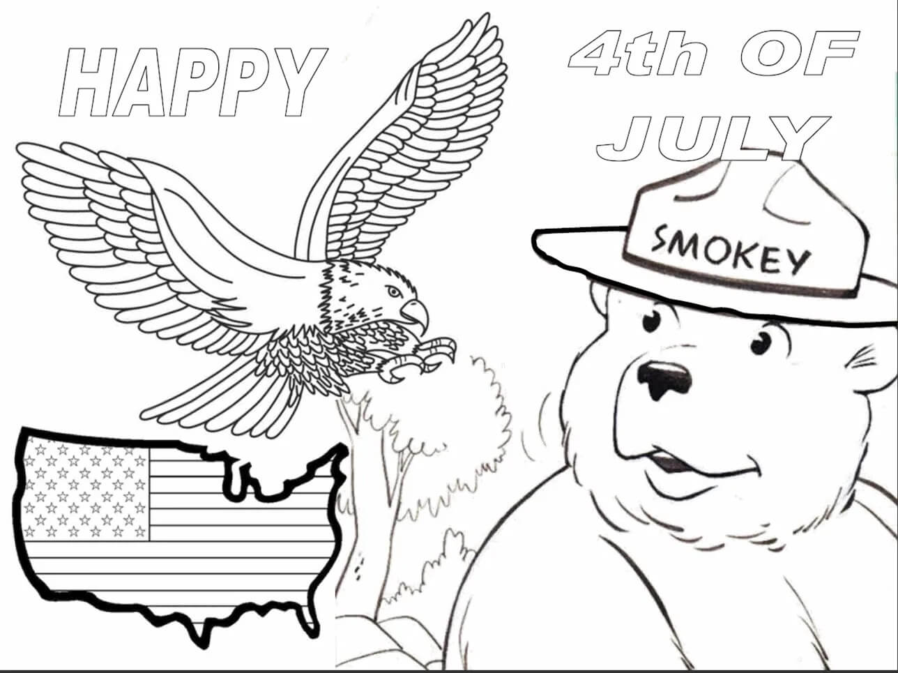 Smokey Bear with 4th of July