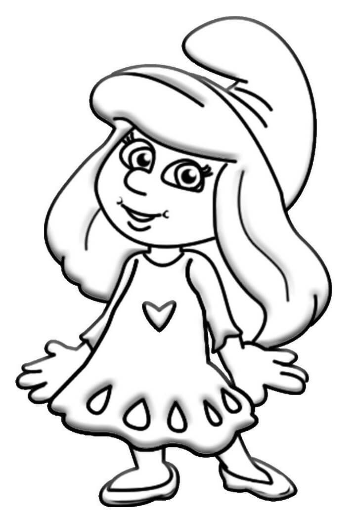 Smurfette 1 Coloring Page - Free Printable Coloring Pages for Kids