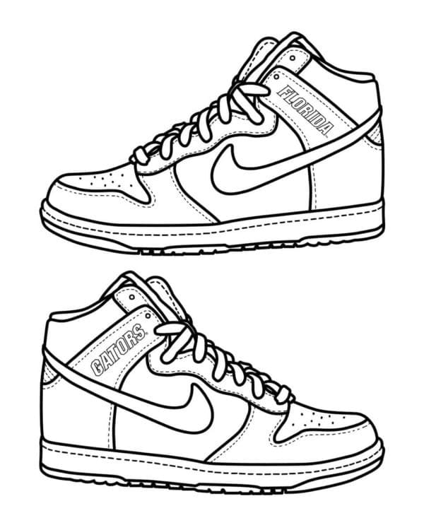 Cool Jordan 1 Coloring Page - Free Printable Coloring Pages for Kids
