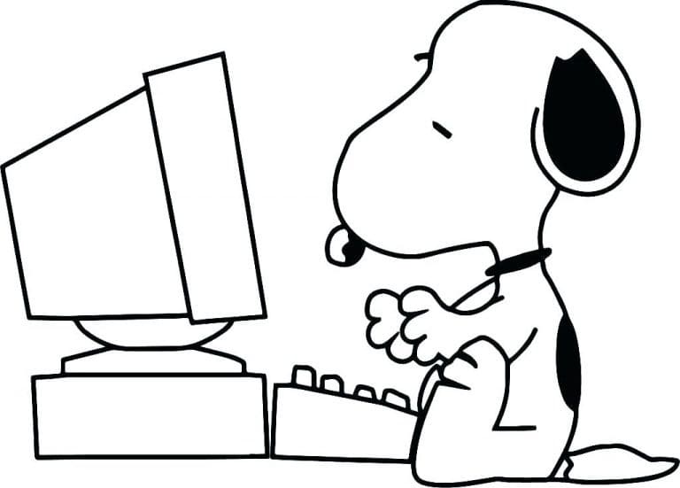 Snoopy with Computer