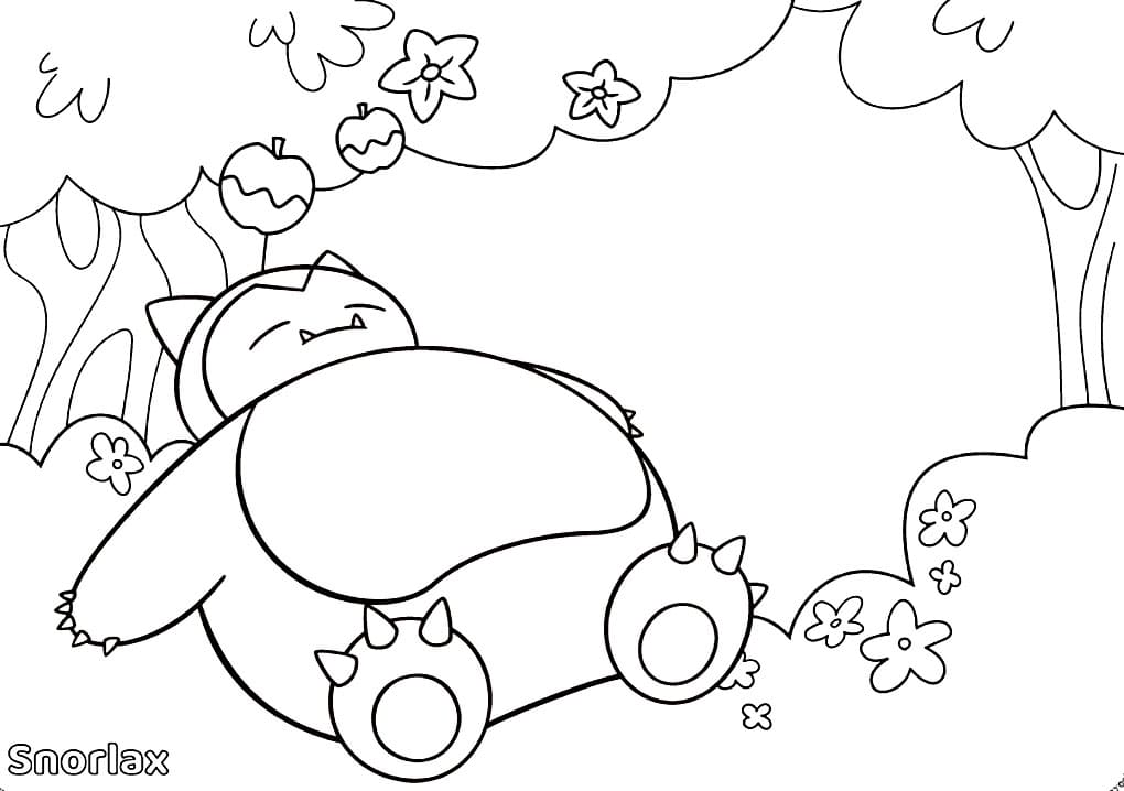 snorlax coloring page transparent png pokemon