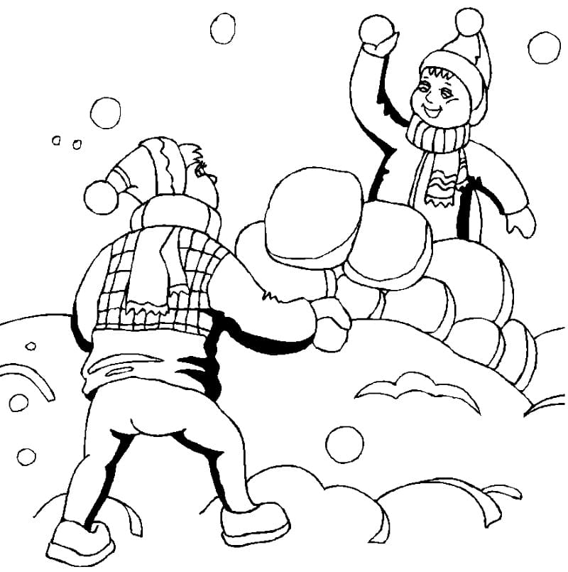 Snowball Fight to Color