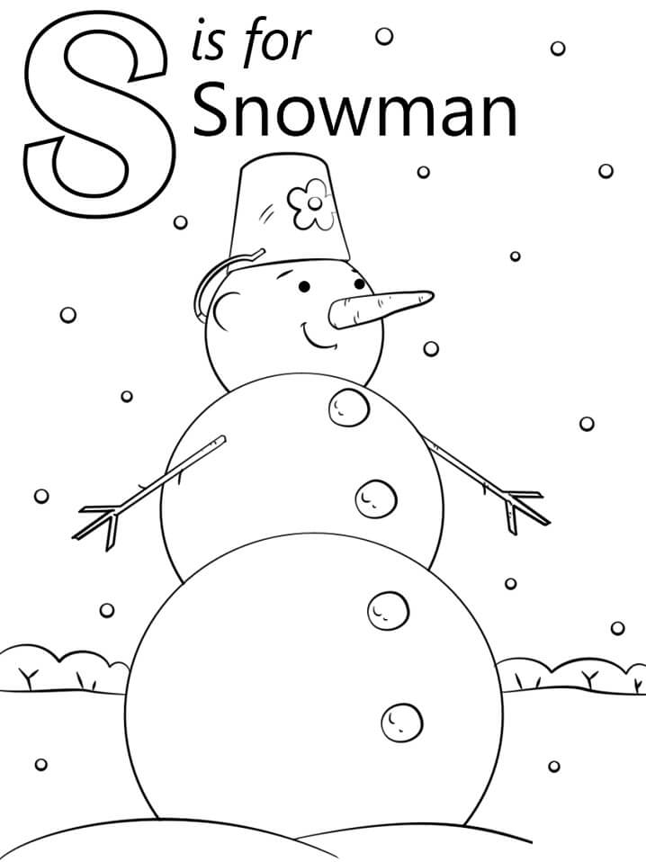 Snowman Letter S
