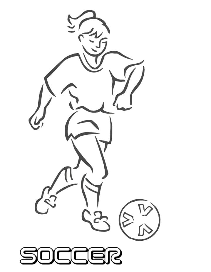 Girl Soccer Player coloring page