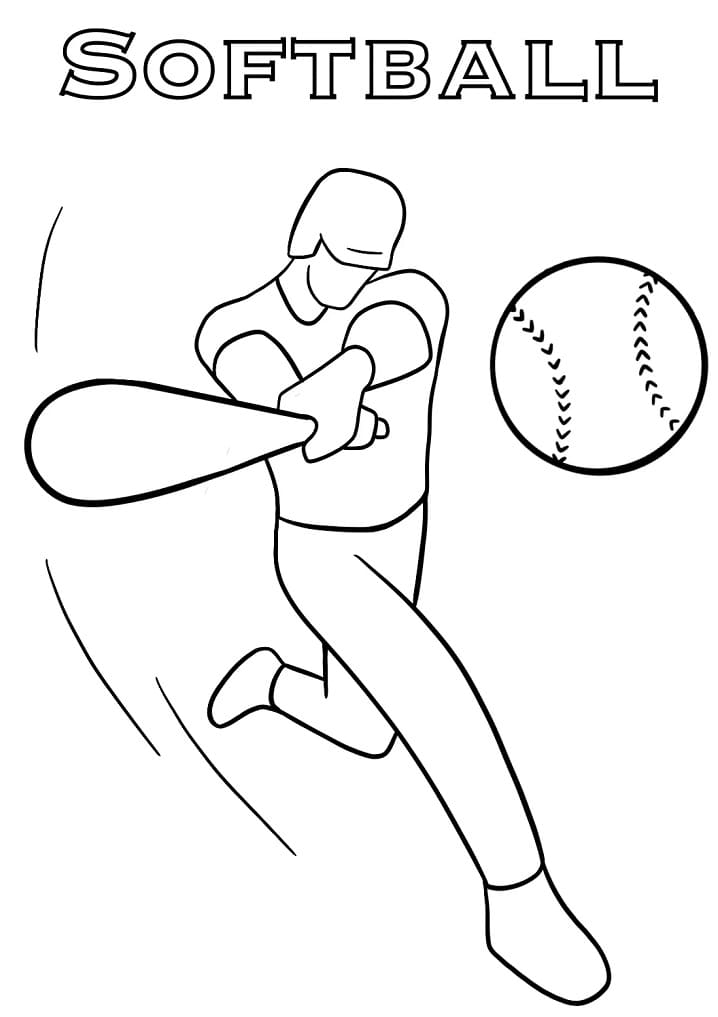 Softball Coloring Pages Free Printable Coloring Pages For Kids